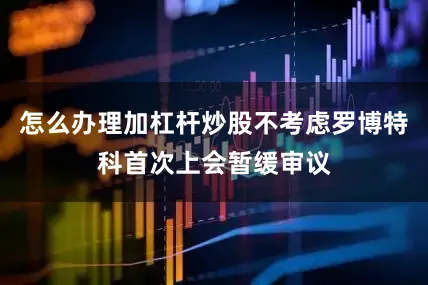 怎么办理加杠杆炒股不考虑罗博特科首次上会暂缓审议